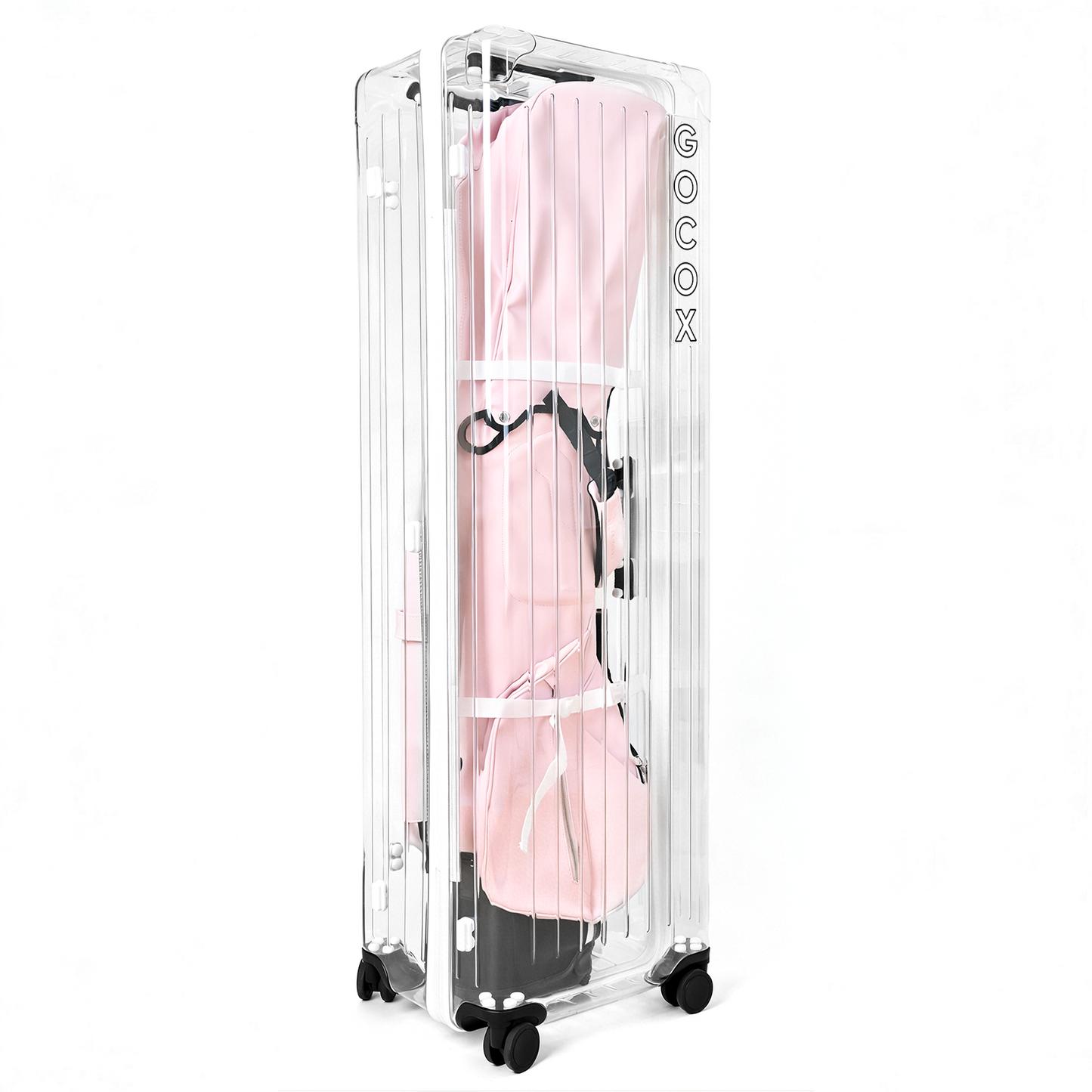 Hard Golf Travel Case 4 Wheels Transparent White (order) 
