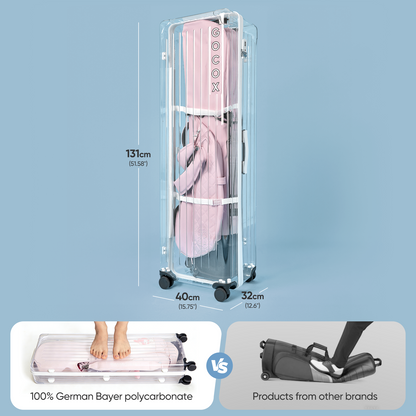 Hard Golf Travel Case 4 Wheels Transparent White (order) 