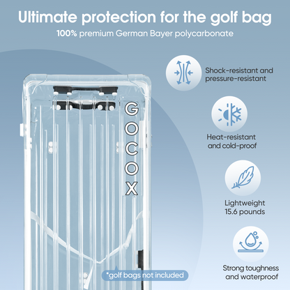 Hard Golf Travel Case 4 Wheels Transparent White (order) 