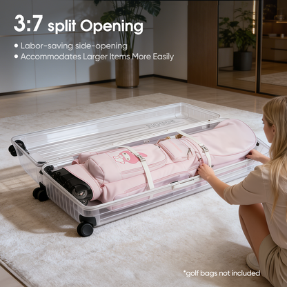 Hard Golf Travel Case 4 Wheels Transparent White (order) 