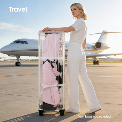 Hard Golf Travel Case 4 Wheels Transparent White (order) 
