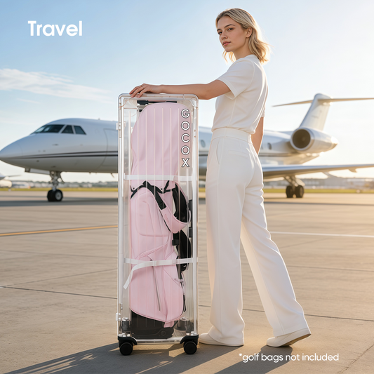 Hard Golf Travel Case 4 Wheels Transparent White (Pre-order) 