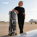 Hard Golf Travel Case 4 Wheels Transparent Black