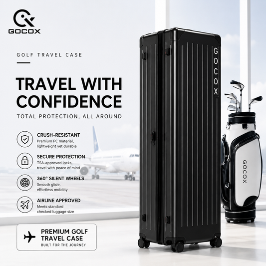 Hard Golf Travel Case 4 Wheels  Black (Pre-order) 