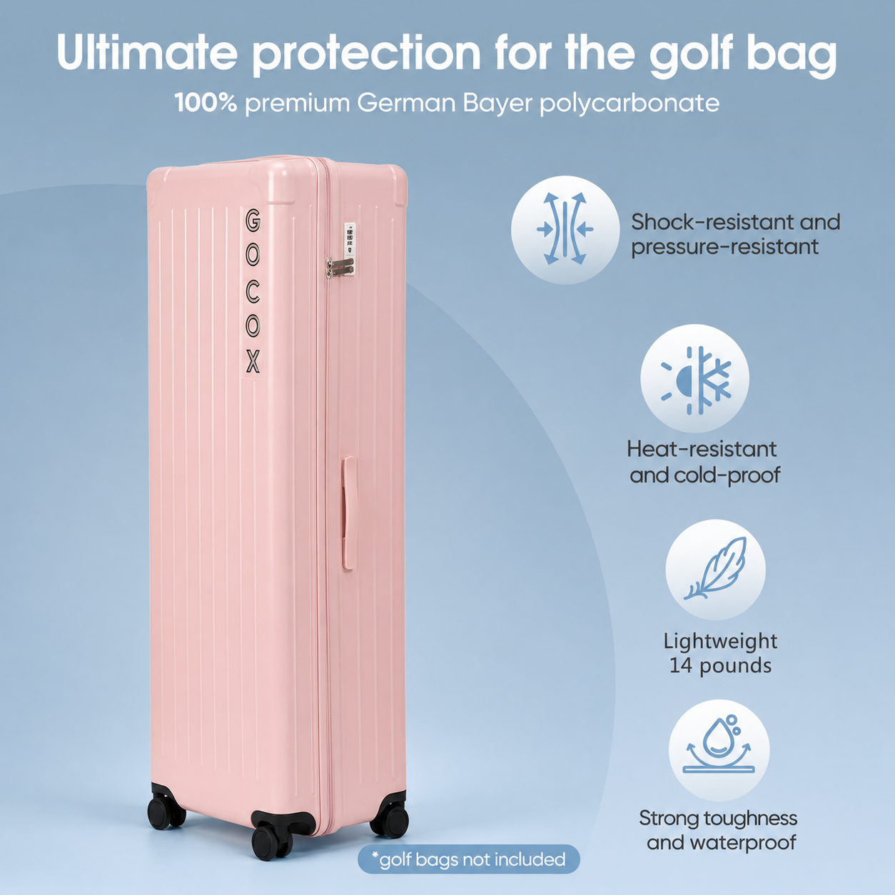 Hard Golf Travel Case 4 Wheels  Pink(Pre-order) 