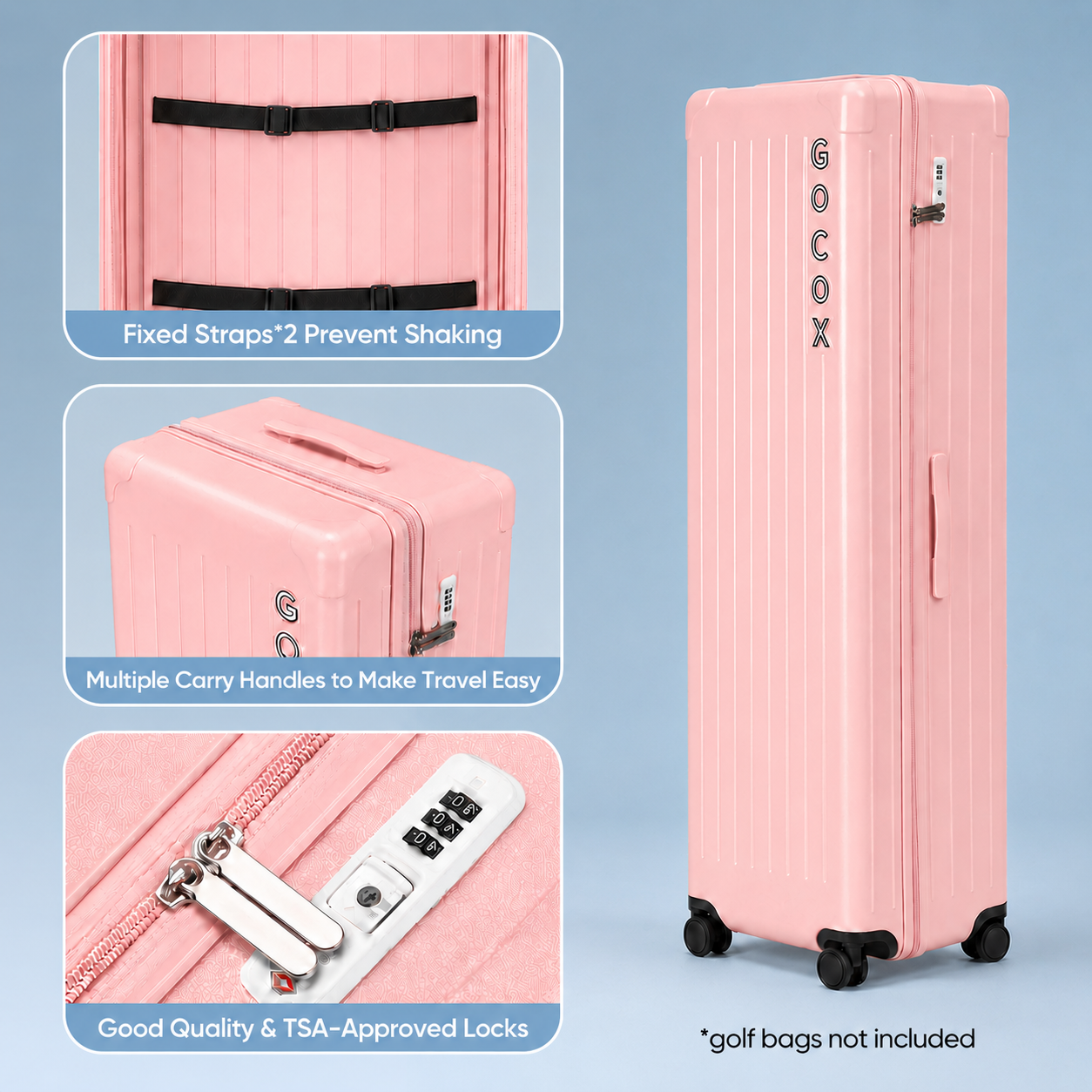 Hard Golf Travel Case 4 Wheels  Pink(Pre-order) 