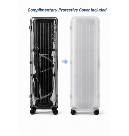 Hard Golf Travel Case 4 Wheels Transparent Black